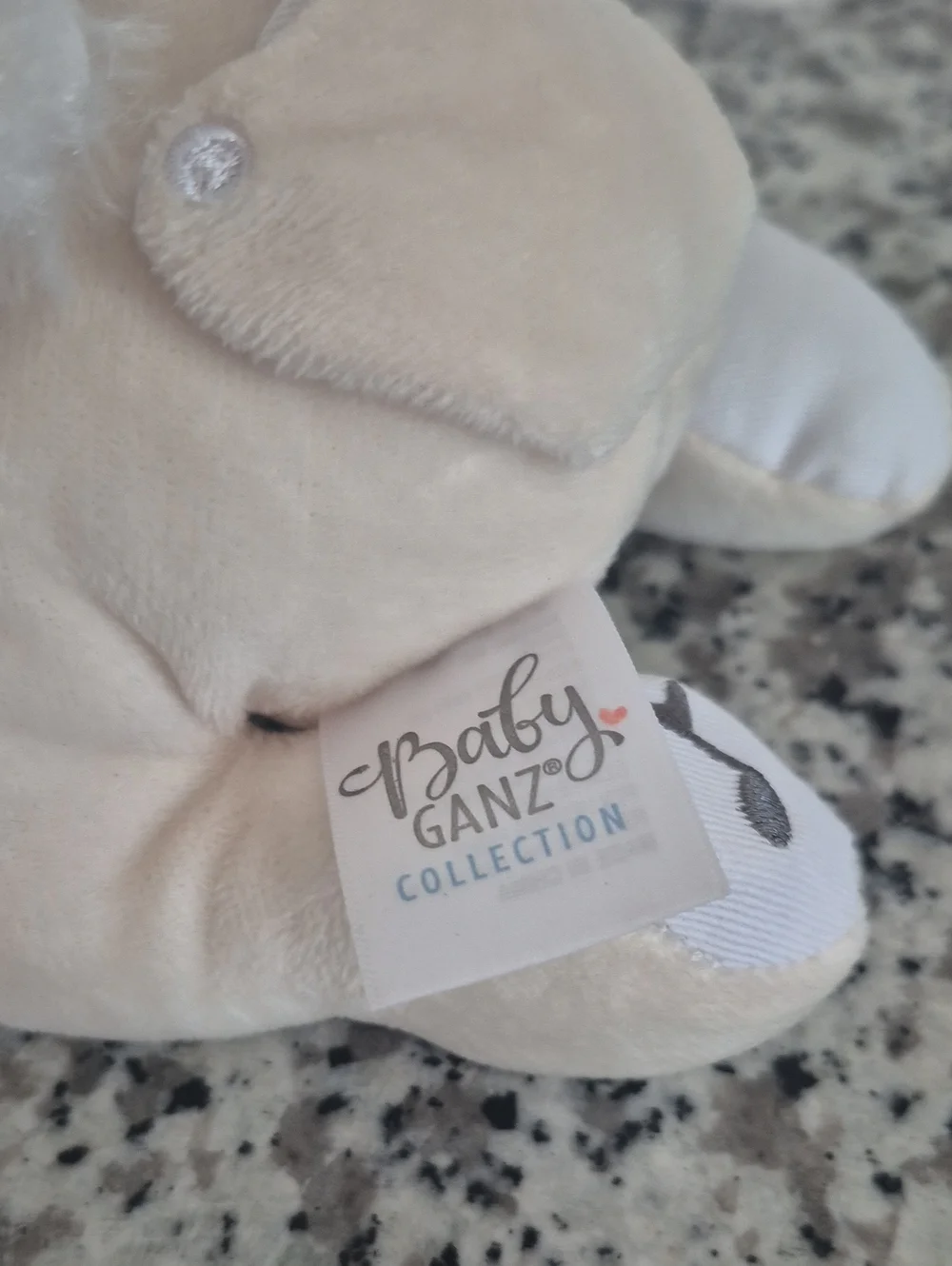 GANZ Cream & Light Pink Baby Lamb Plush